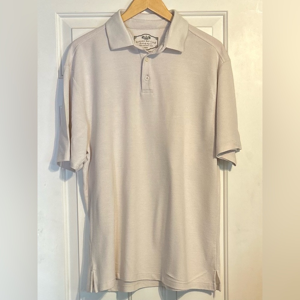 Bahama Bay Club Men's Ivory Short Sleeve Polo Size Large
